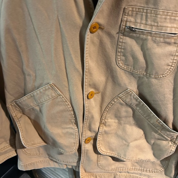 Vintage LL Bean Plaid Lined Corduroy Collar Chore Coat - Picture 3 of 13